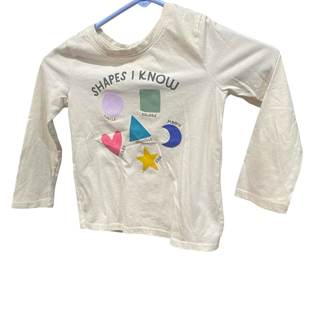 Cat & Jack Cream Long Sleeve Shirt with Colorful Shapes